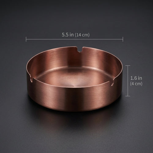 QuanTia Round Cigar Ashtray — Brushed Rose Gold