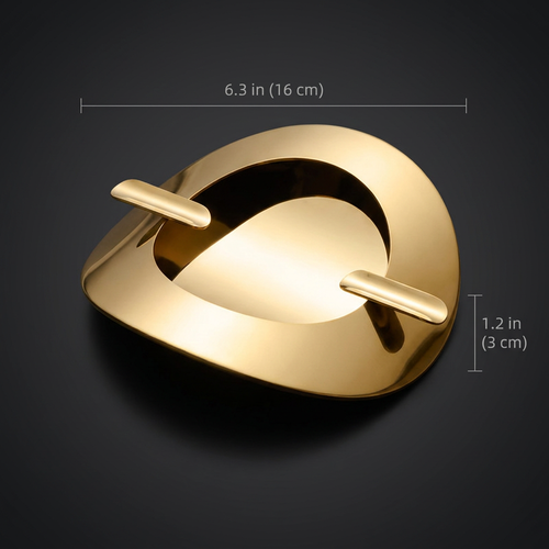 QuanTia Cigar Ashtray — Gold-Tone